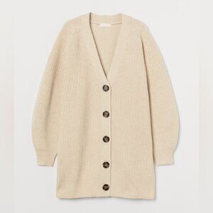 Boxy-style knit cardigan